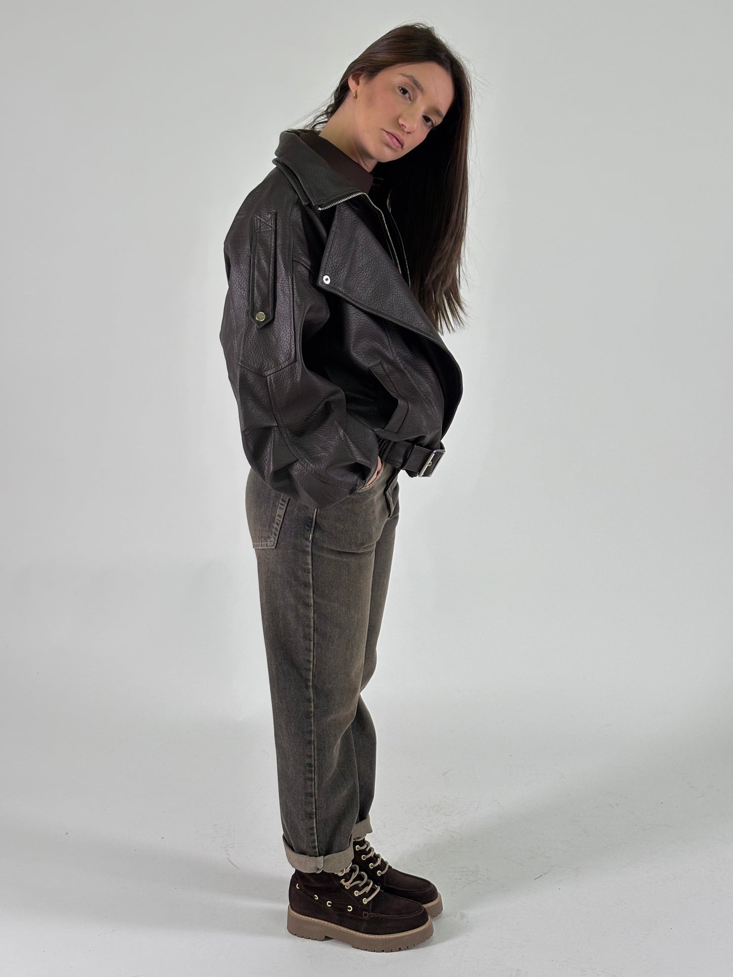 Eco Jeans orlo e tasche effetto used NERO