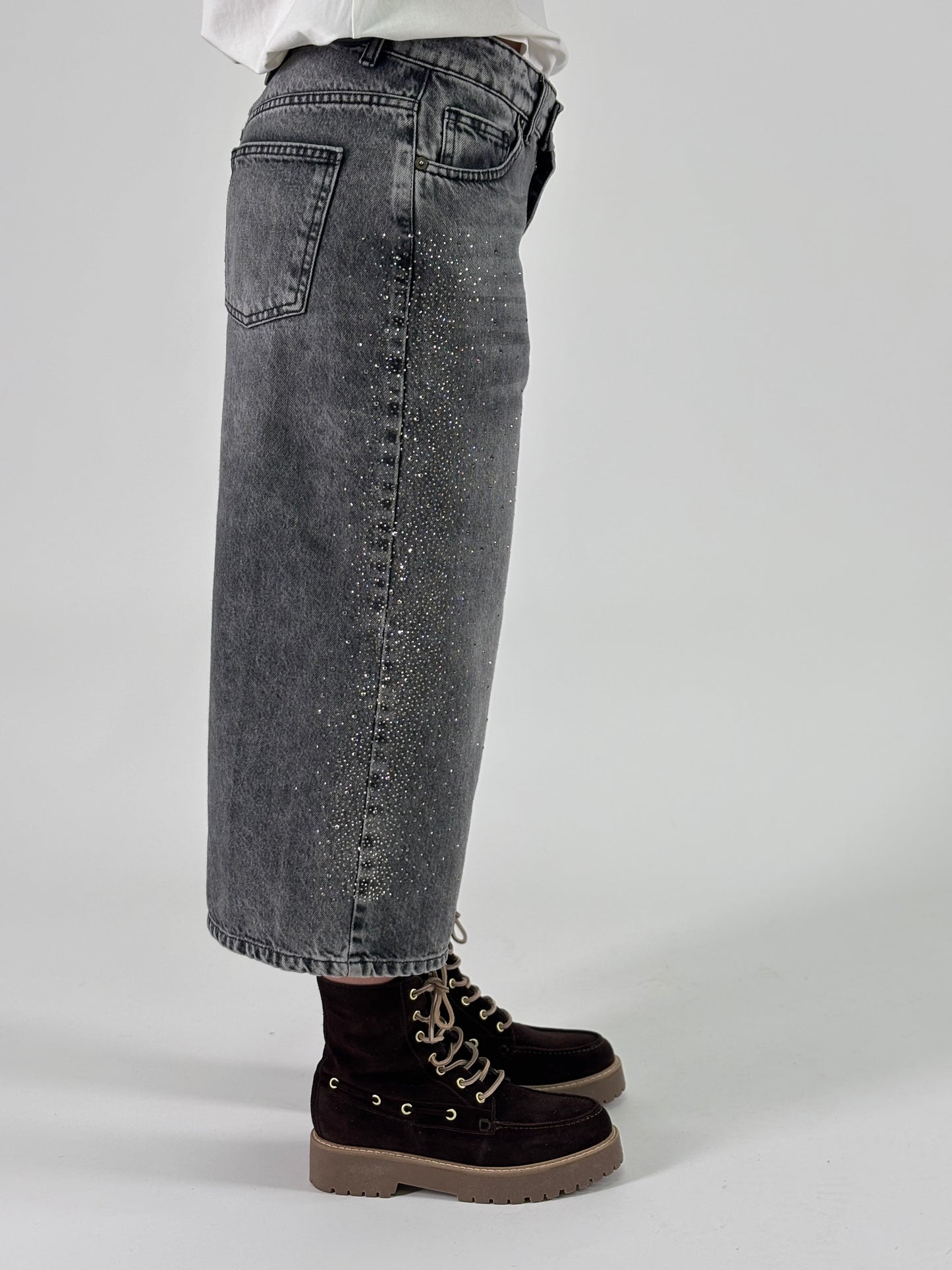 Philia Loft Bermuda con punti luce in jeans NERO