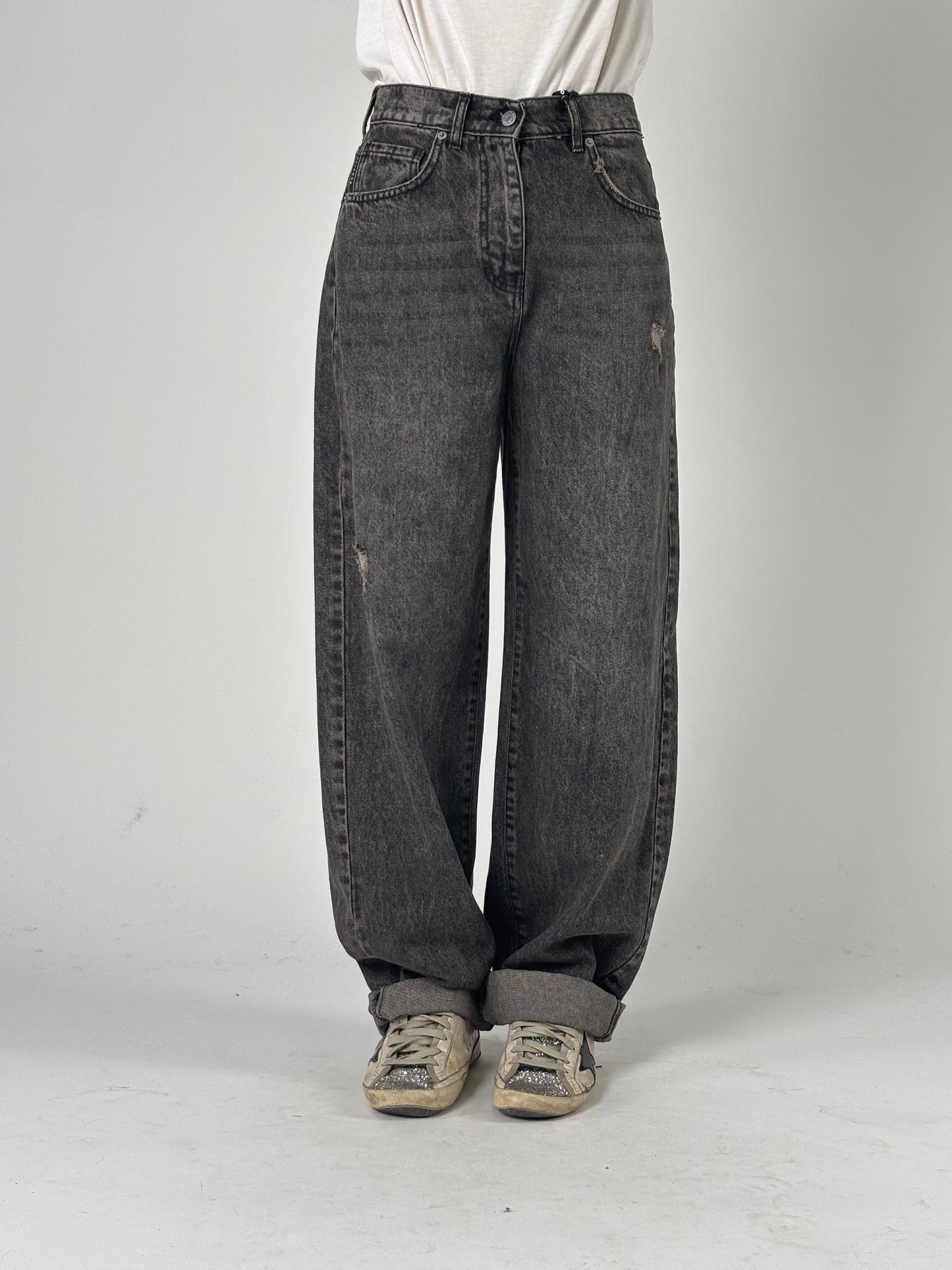 Jeans mod. stella con gamba larga