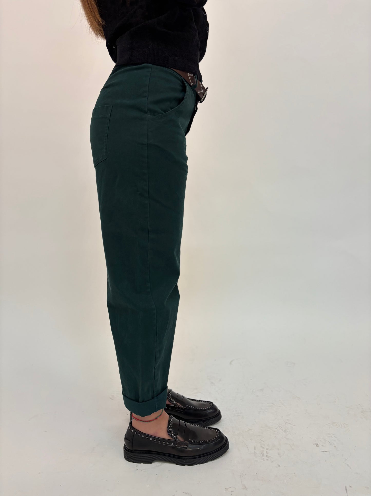 Tensione in Pantalone ovetto con cintura VERDE