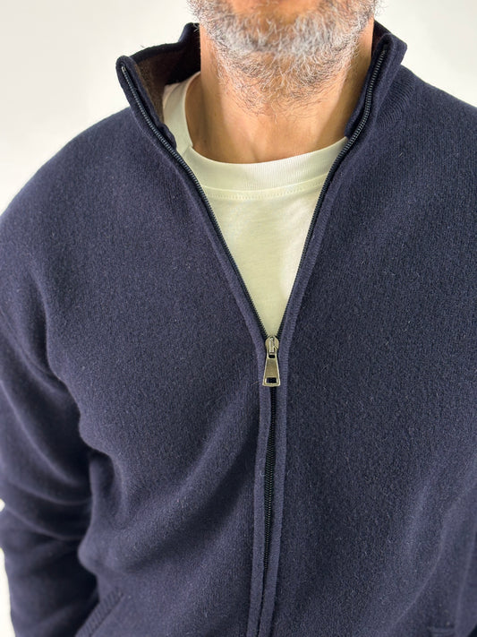 Sporting Mare Cardigan ml con zip BLU