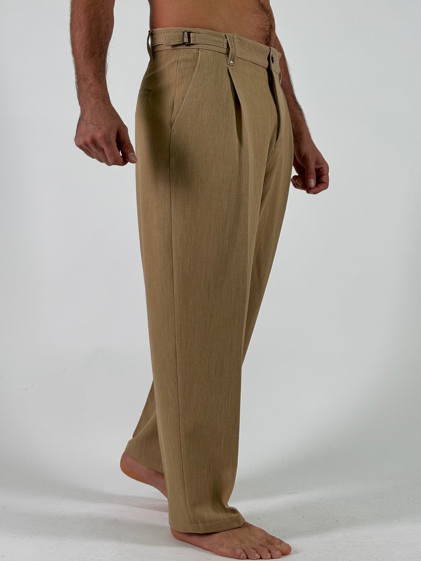 Berna Pantalone japan con cinturini regolabili BEIGE