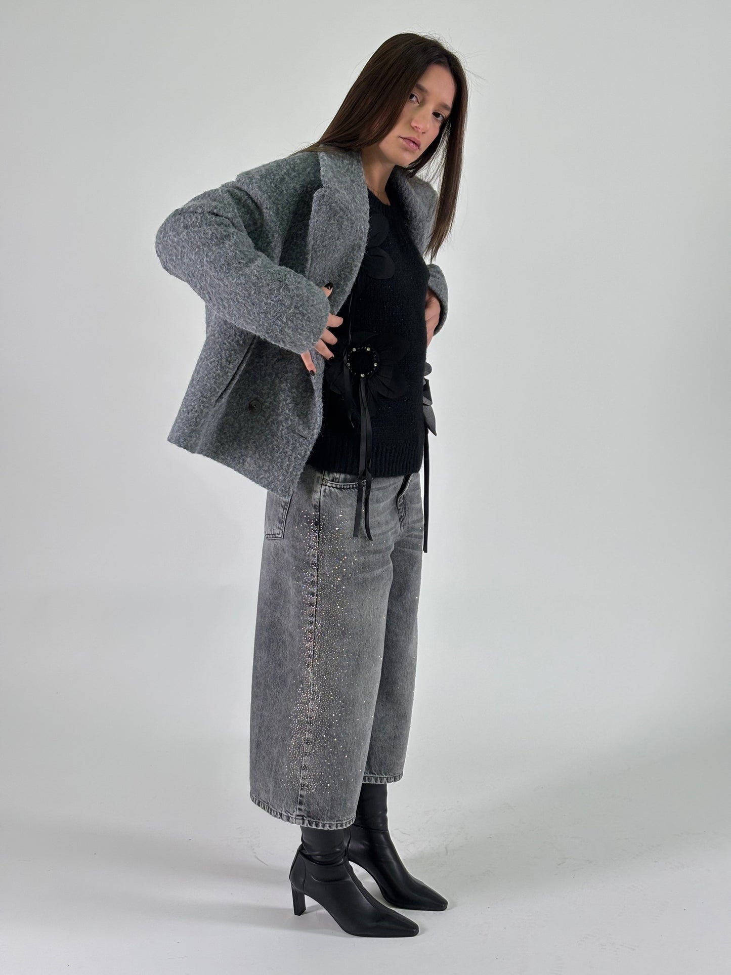Susy Mix Cappotto lana cotta GRIGIO