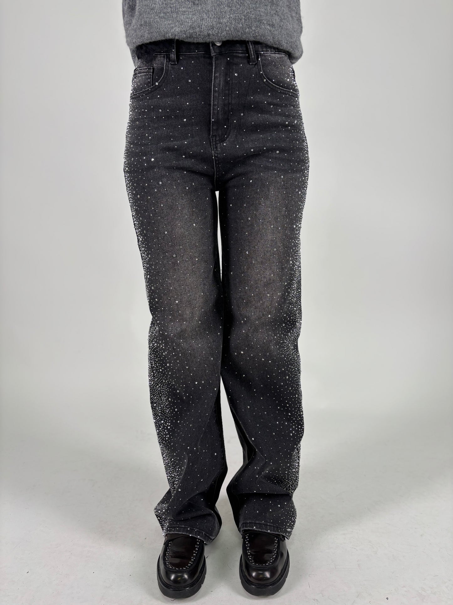 DIXIE jeans con luccichini NERO