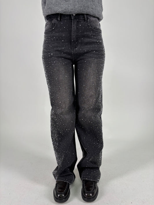 DIXIE jeans con luccichini NERO