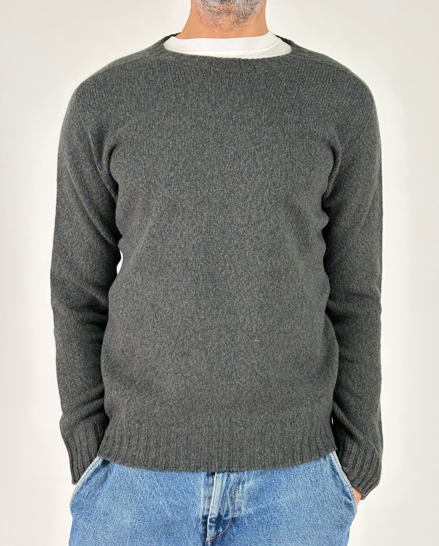 Retois Maglia ml girocollo melange VERDE/BLU