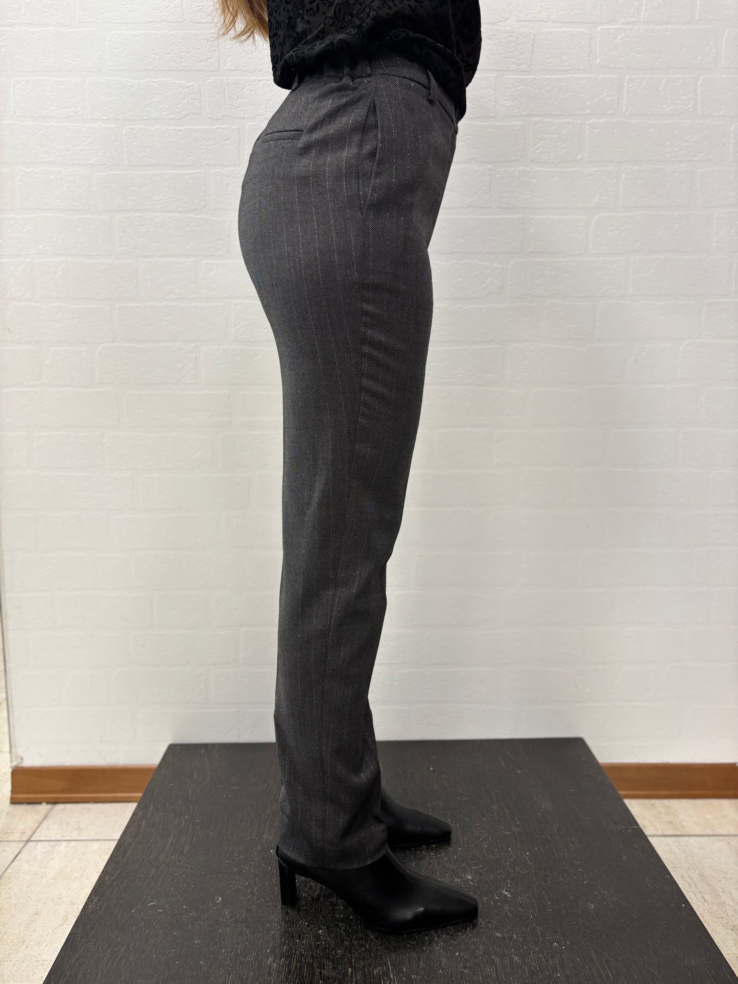 Kocca Pantalone gessato in lurex argento GRIGIO