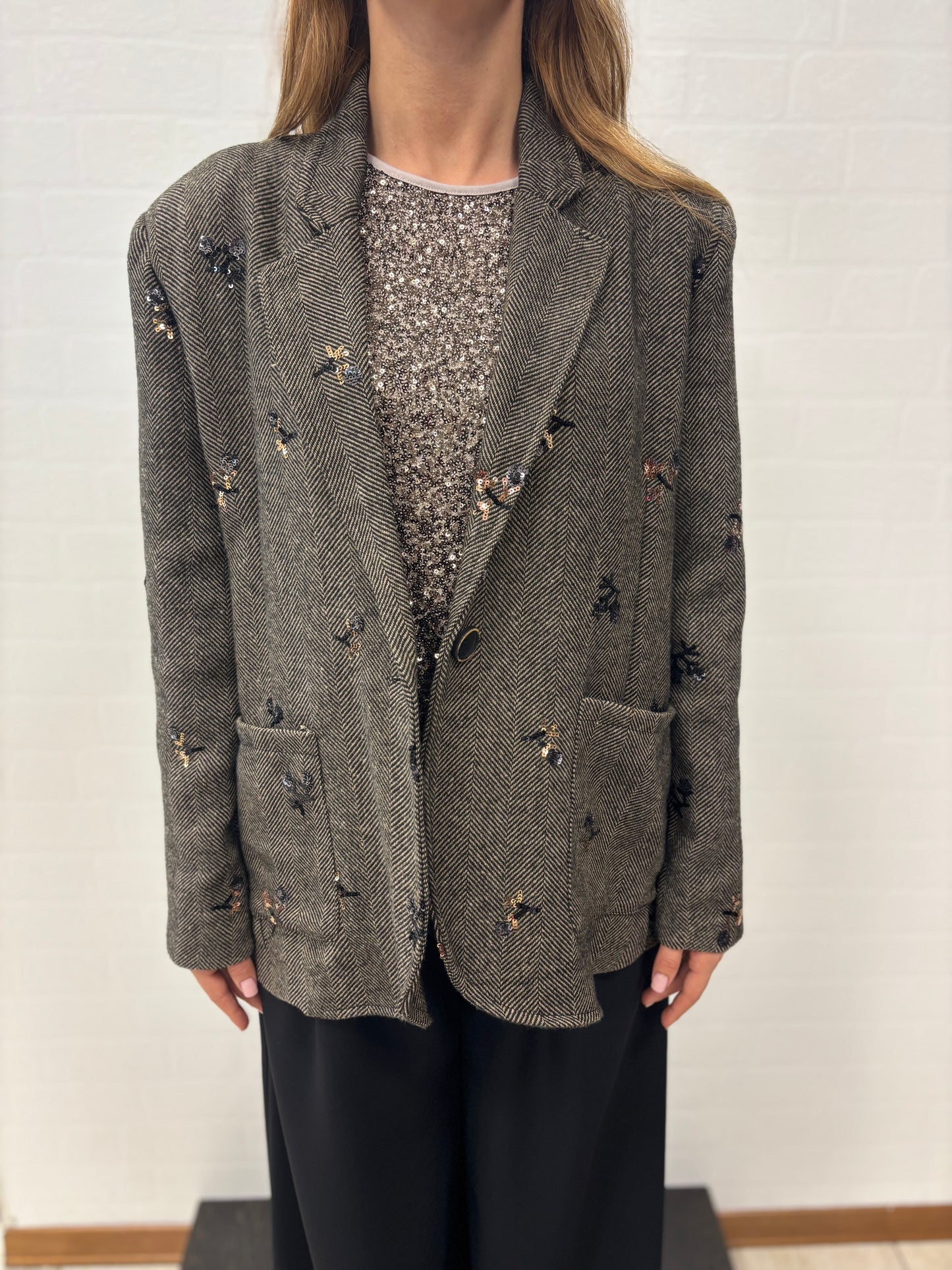 Susy Mix Maglia in paillettes FANGO