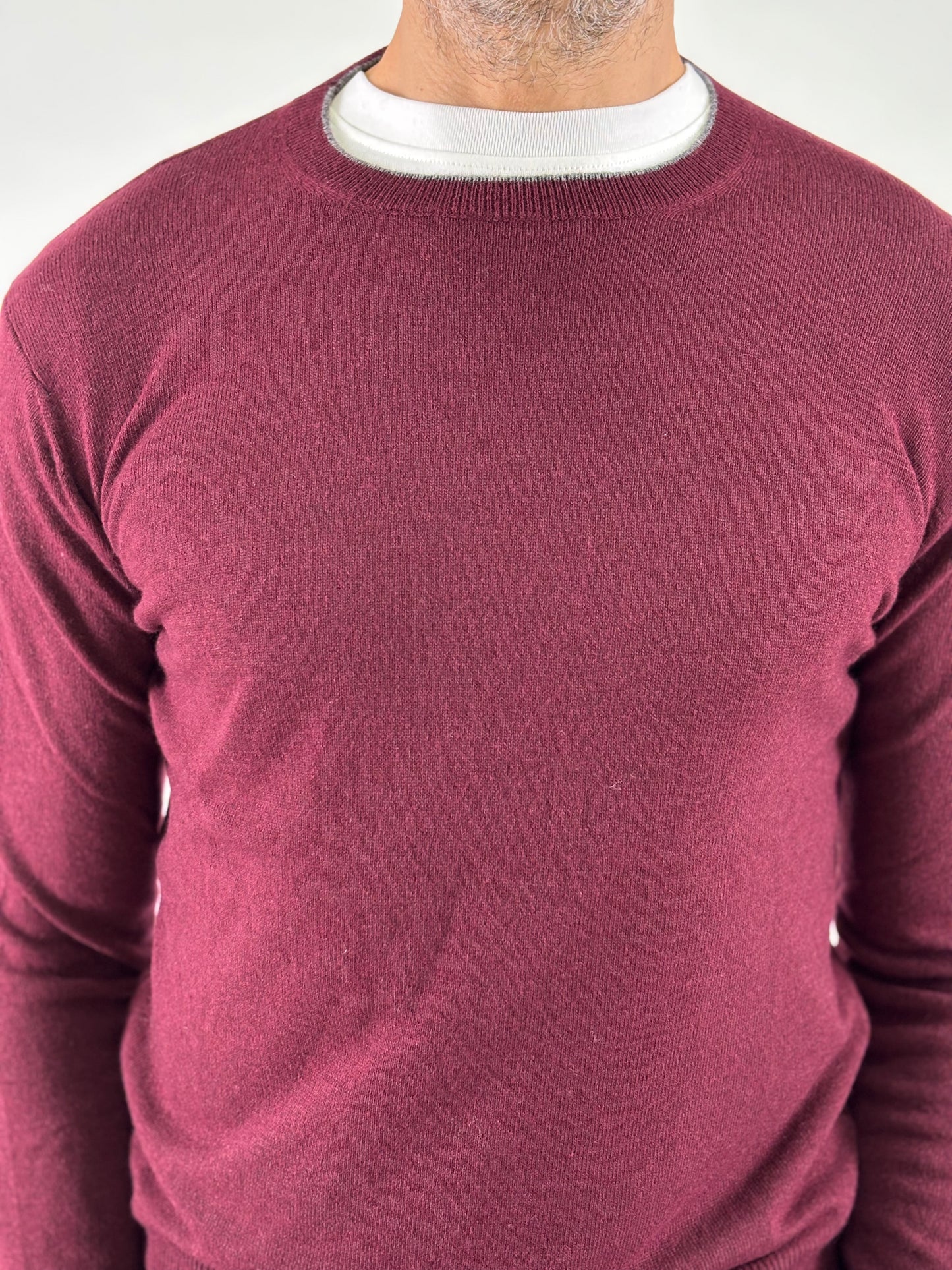 Retois Maglia ml girocollo con profilo grigio BORDEAUX