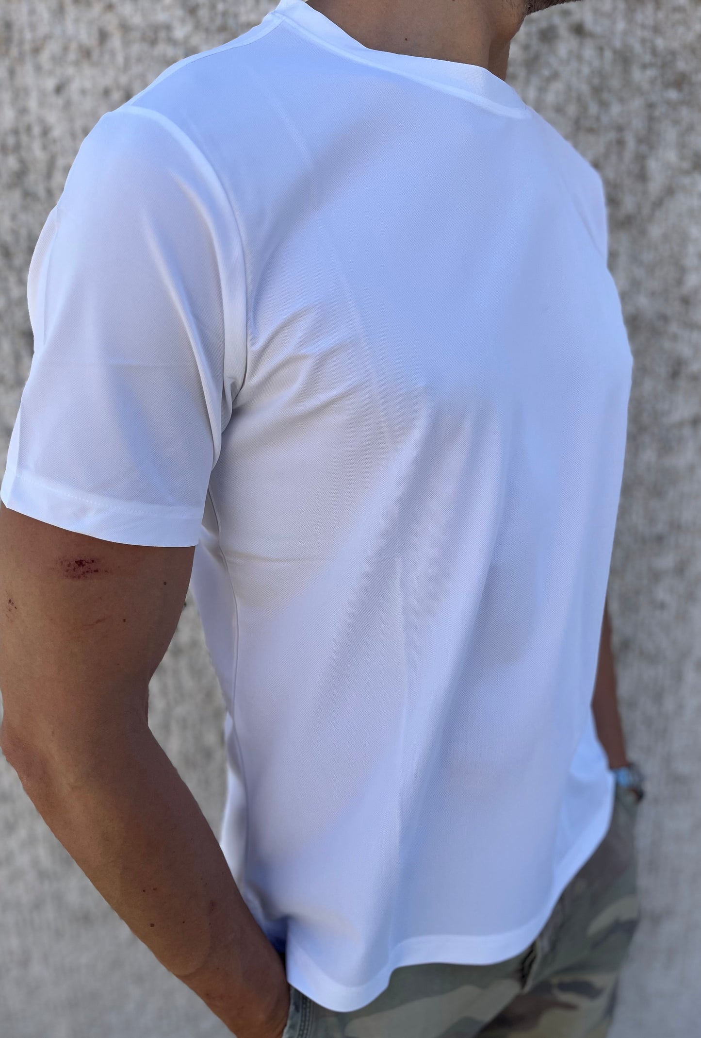 loft88 maglia manica corta in tessuto tecnico piquet BIANCO
