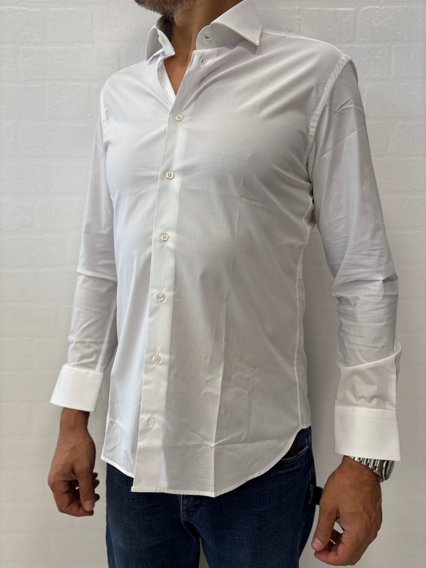 Bastoncino camicia elasticizzata cotone superior BIANCO