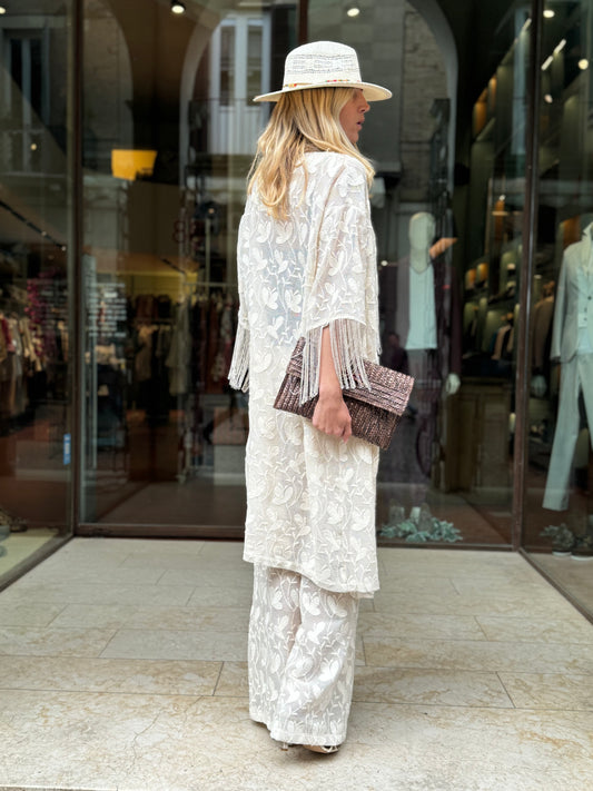 DIXIE pantalone pizzo BURRO