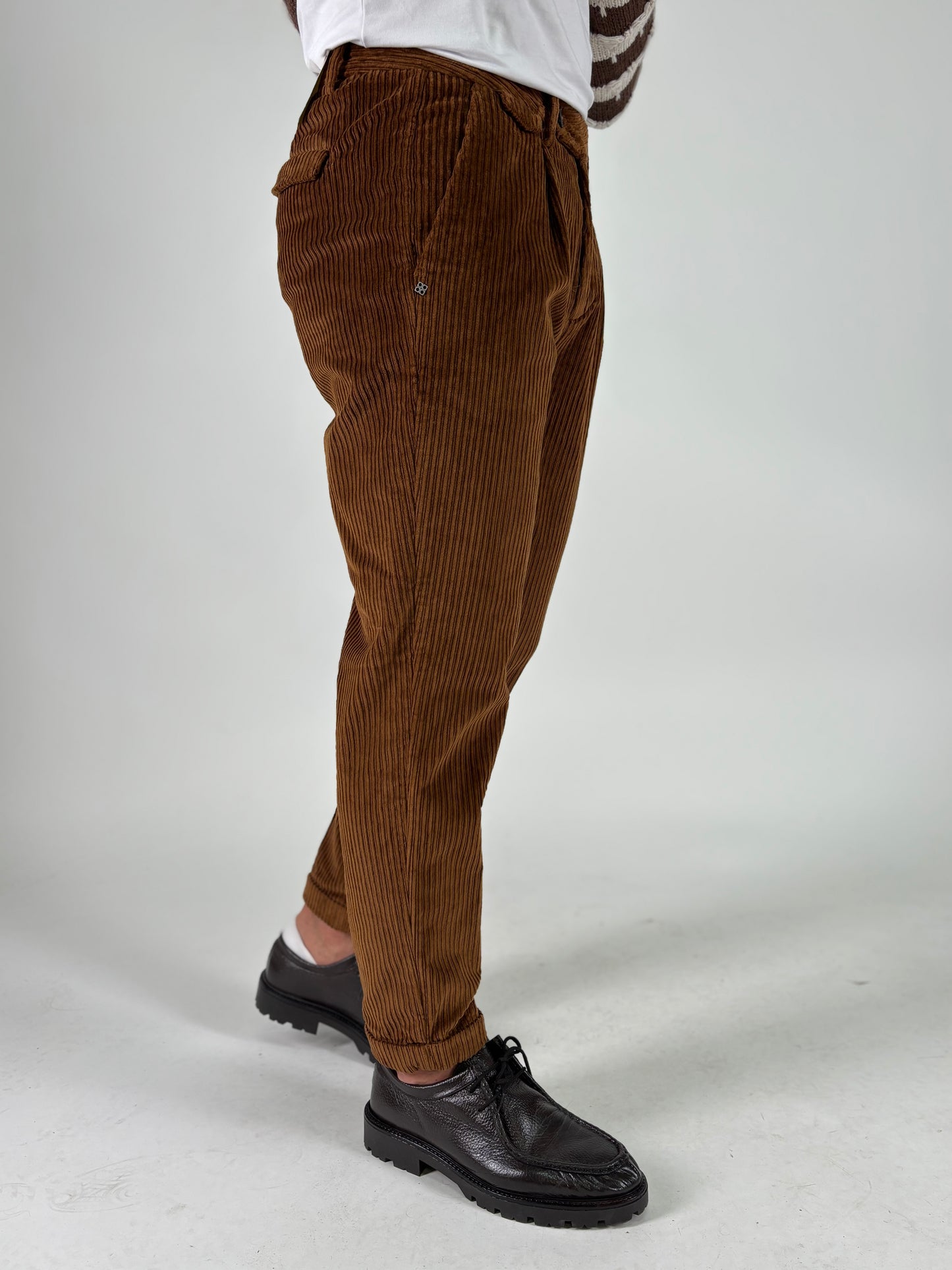 Markup pantalone velluto coste larghe MARRONE