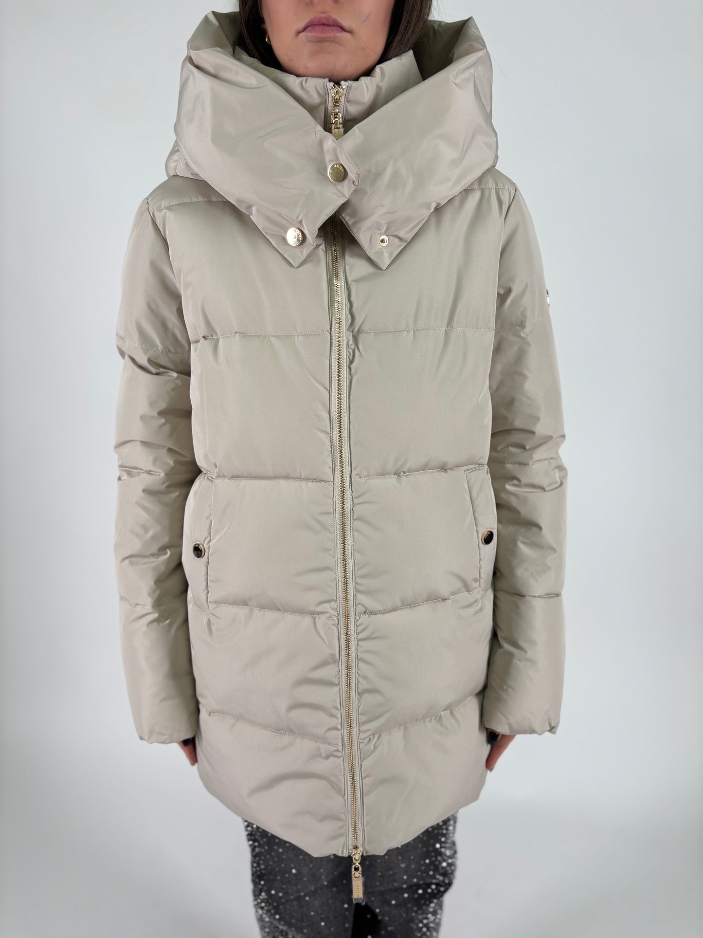 Relish Piumino lungo con cappuccio AVORIO