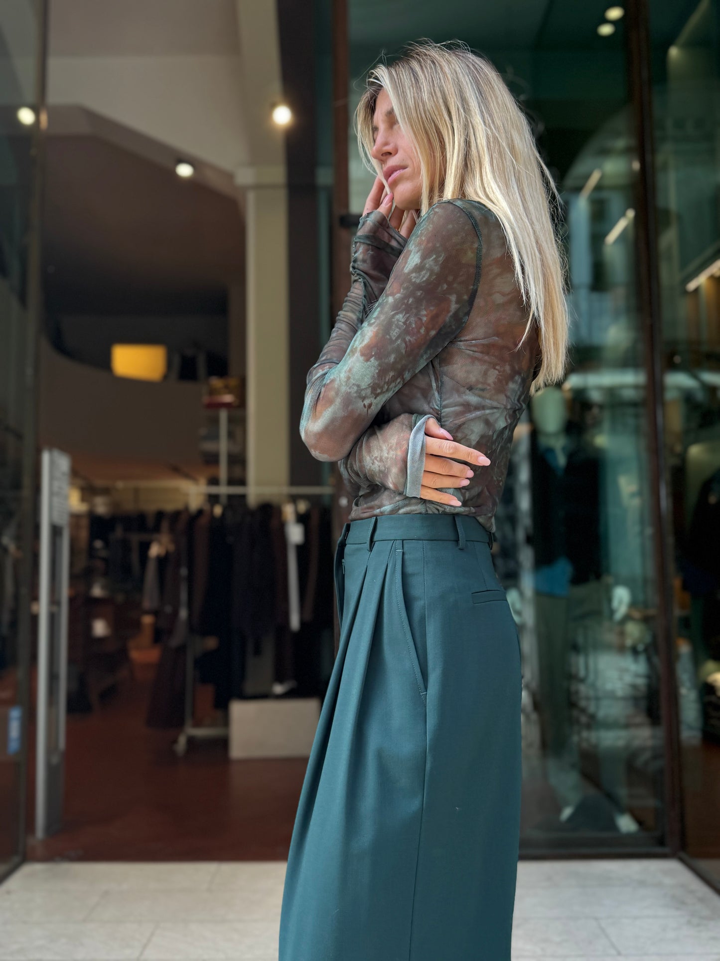 Mercì Maglia ml in tulle VERDE