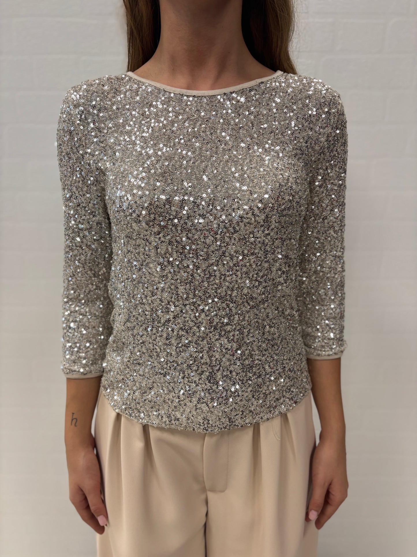 Susy Mix Maglia in paillettes ARGENTO