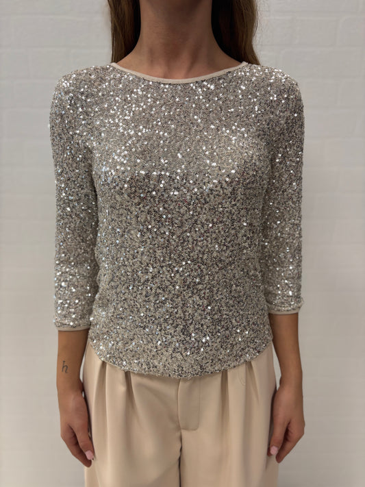 Susy Mix Maglia in paillettes ARGENTO