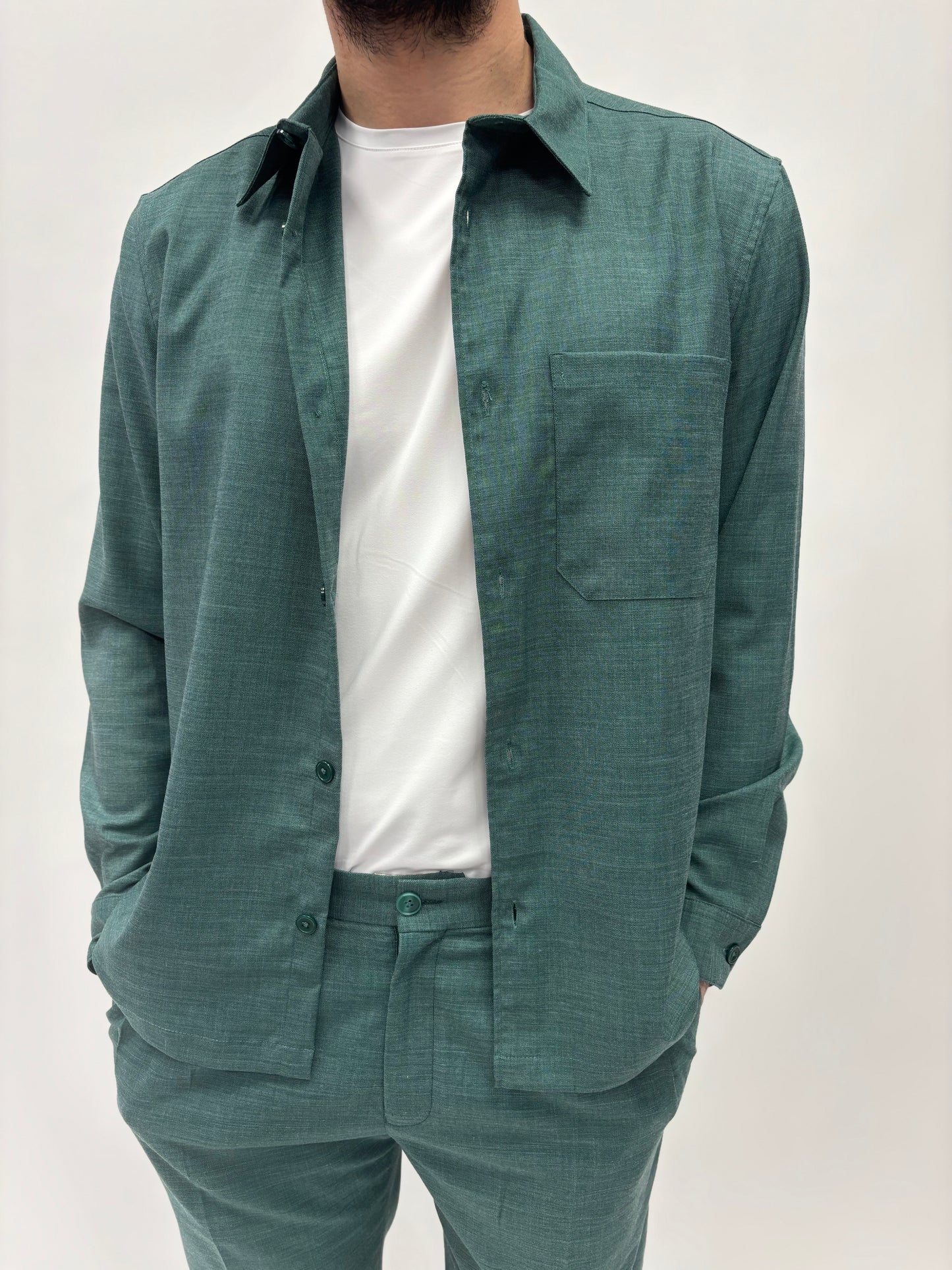 Seinse overshirt tessuto fiammato VERDE