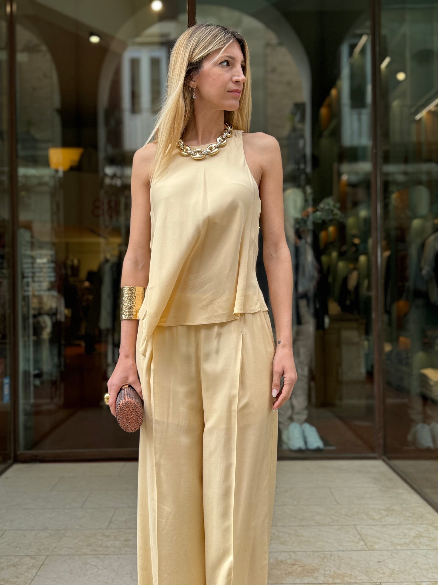 Patrizia Pepe Canotta smanicata BEIGE