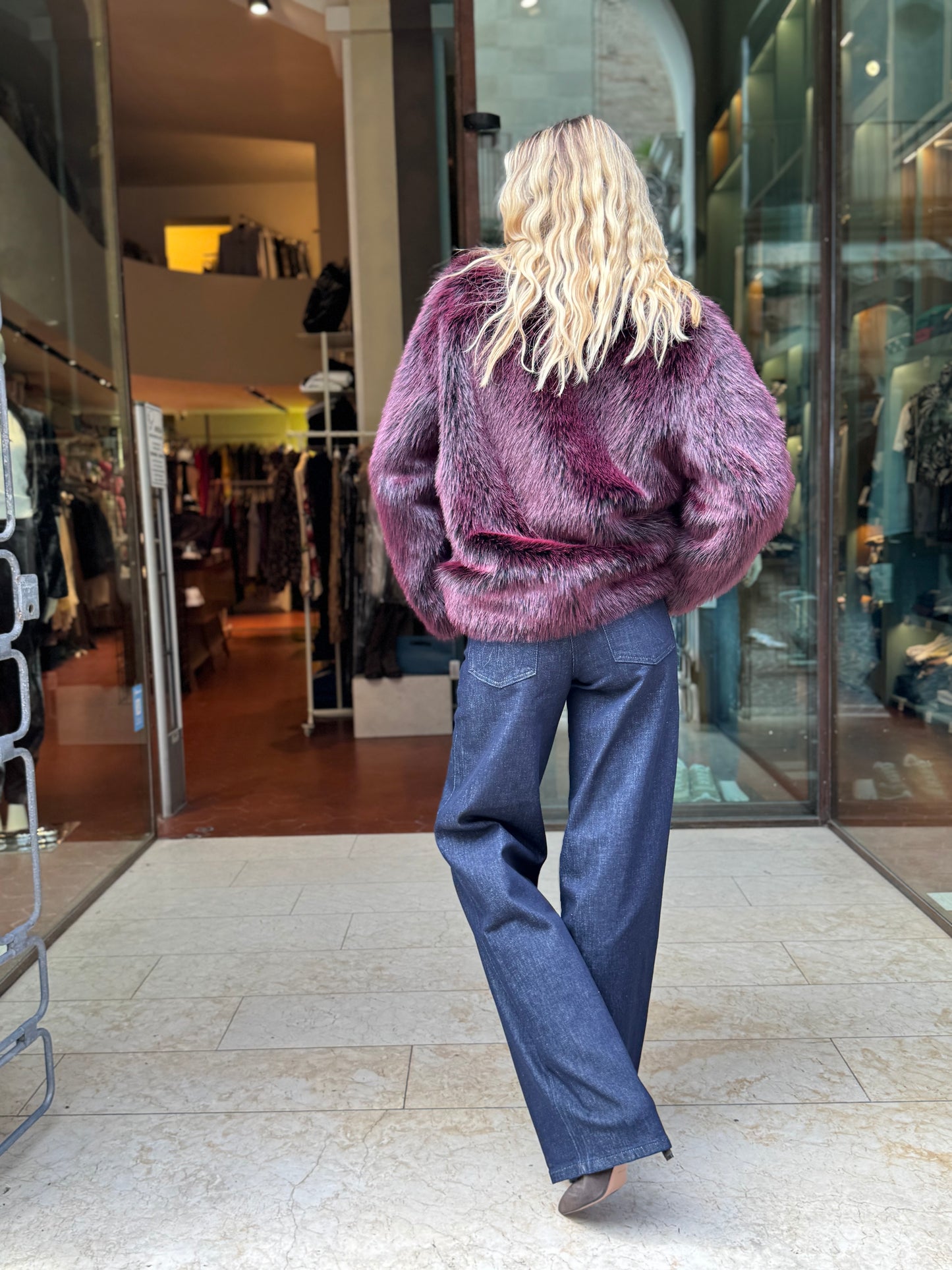 PATRIZIA PEPE Jeans palazzo con bottoni BLU