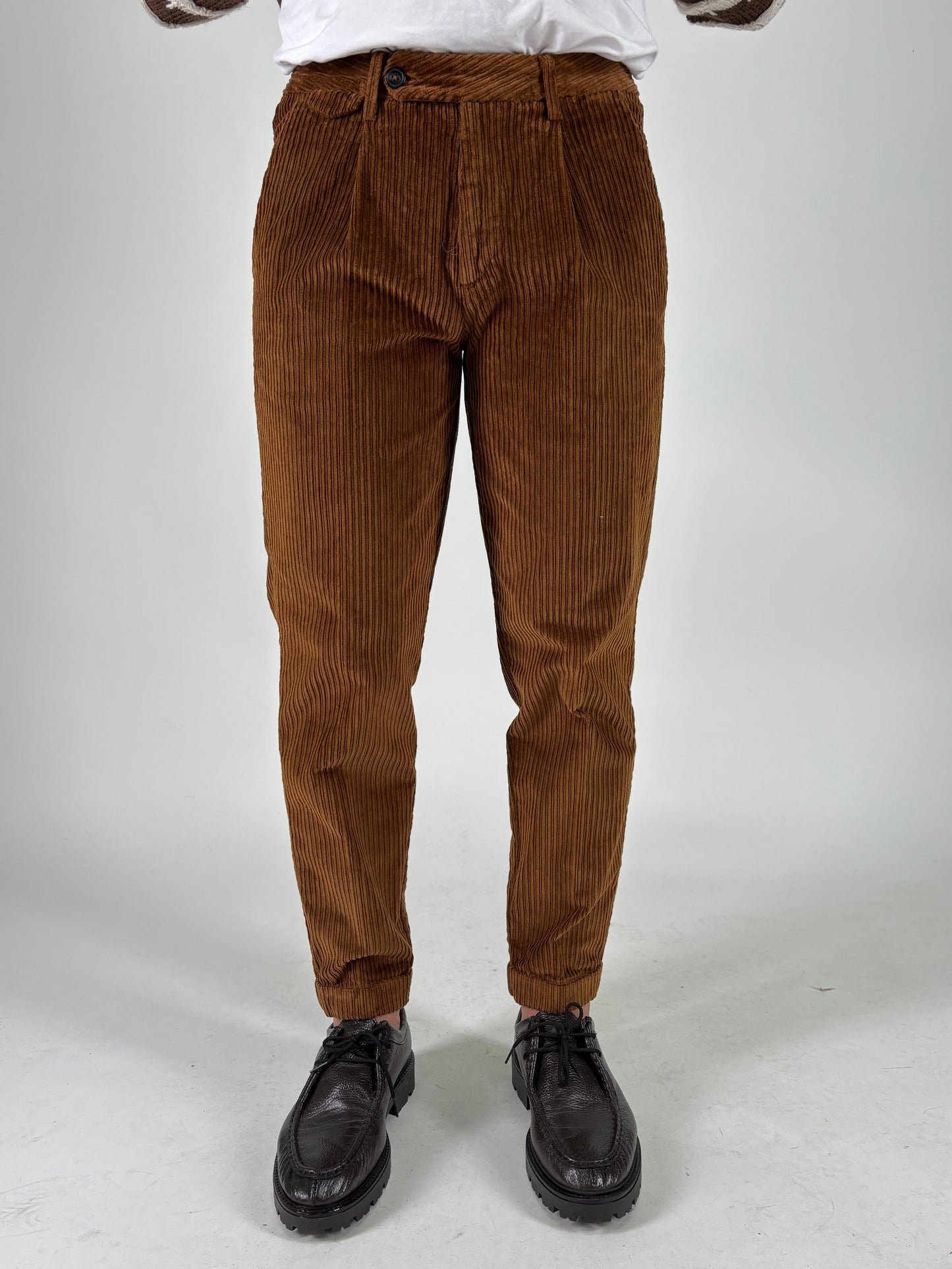 Markup pantalone velluto coste larghe MARRONE