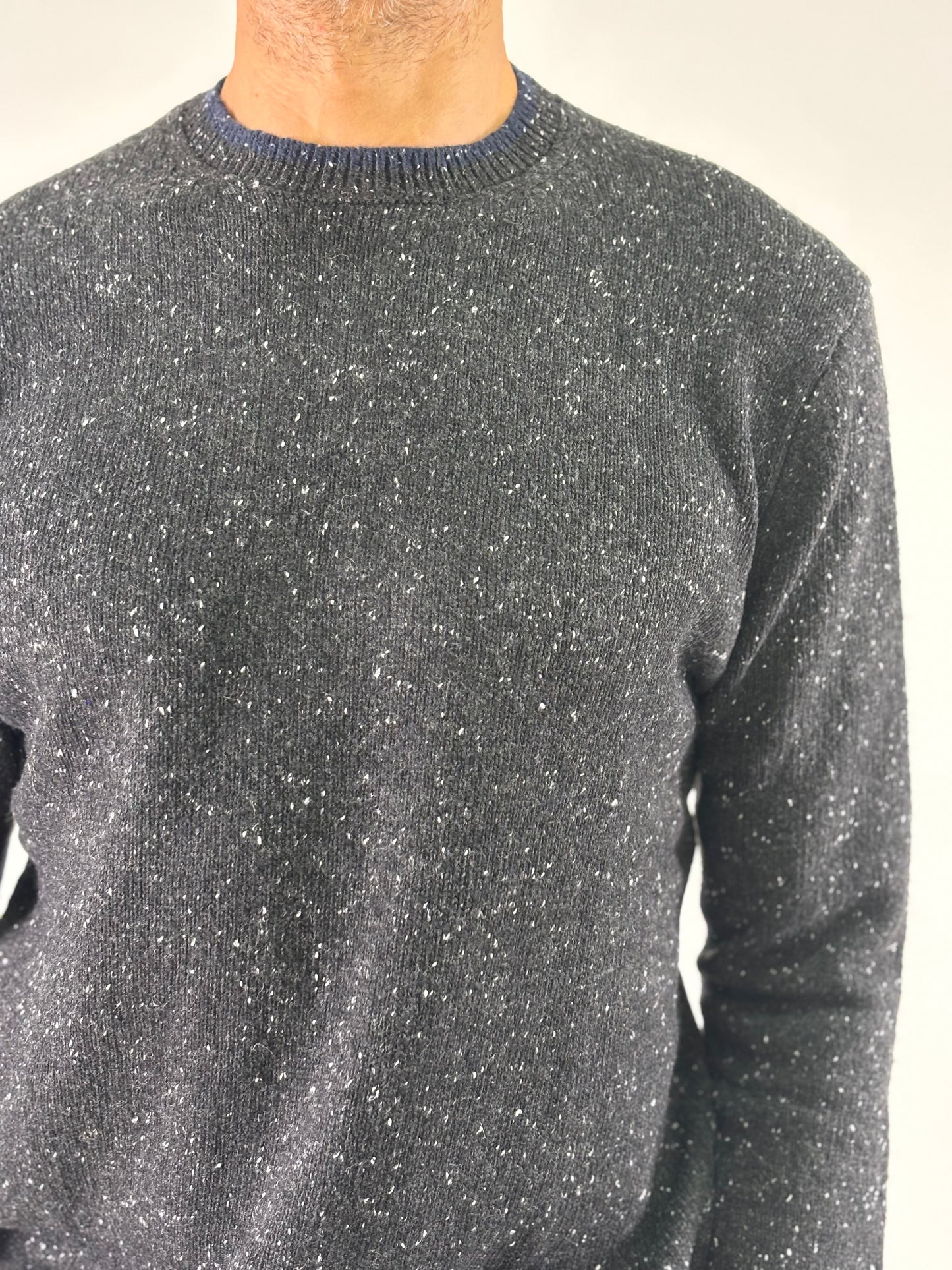 Markup Maglia girocollo puntinata bianca ANTRACITE