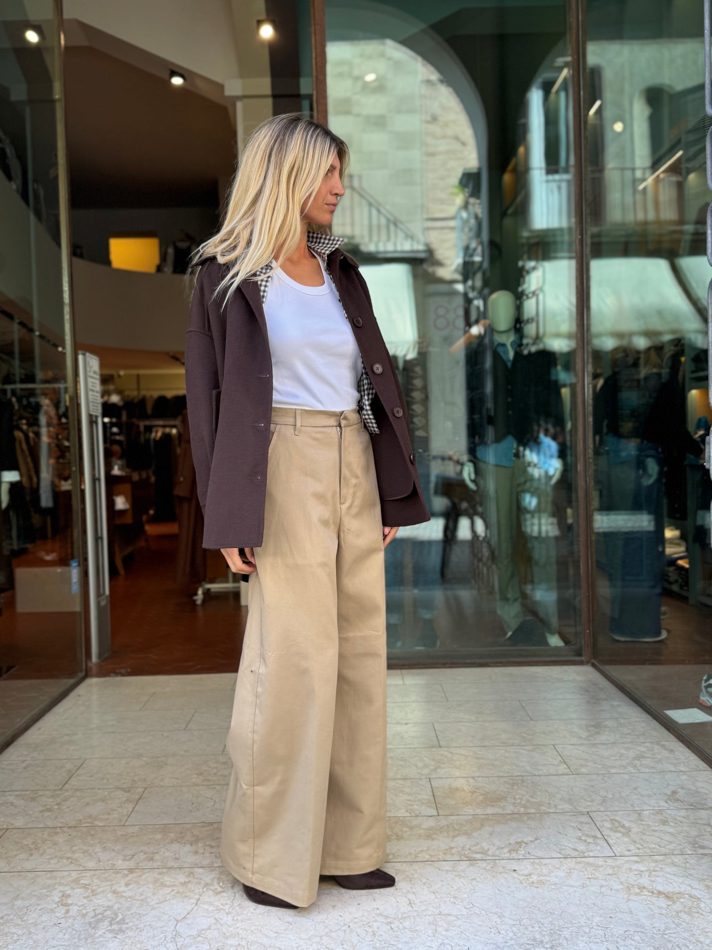 Roy Roger's Chino Buckle back Woman SABBIA