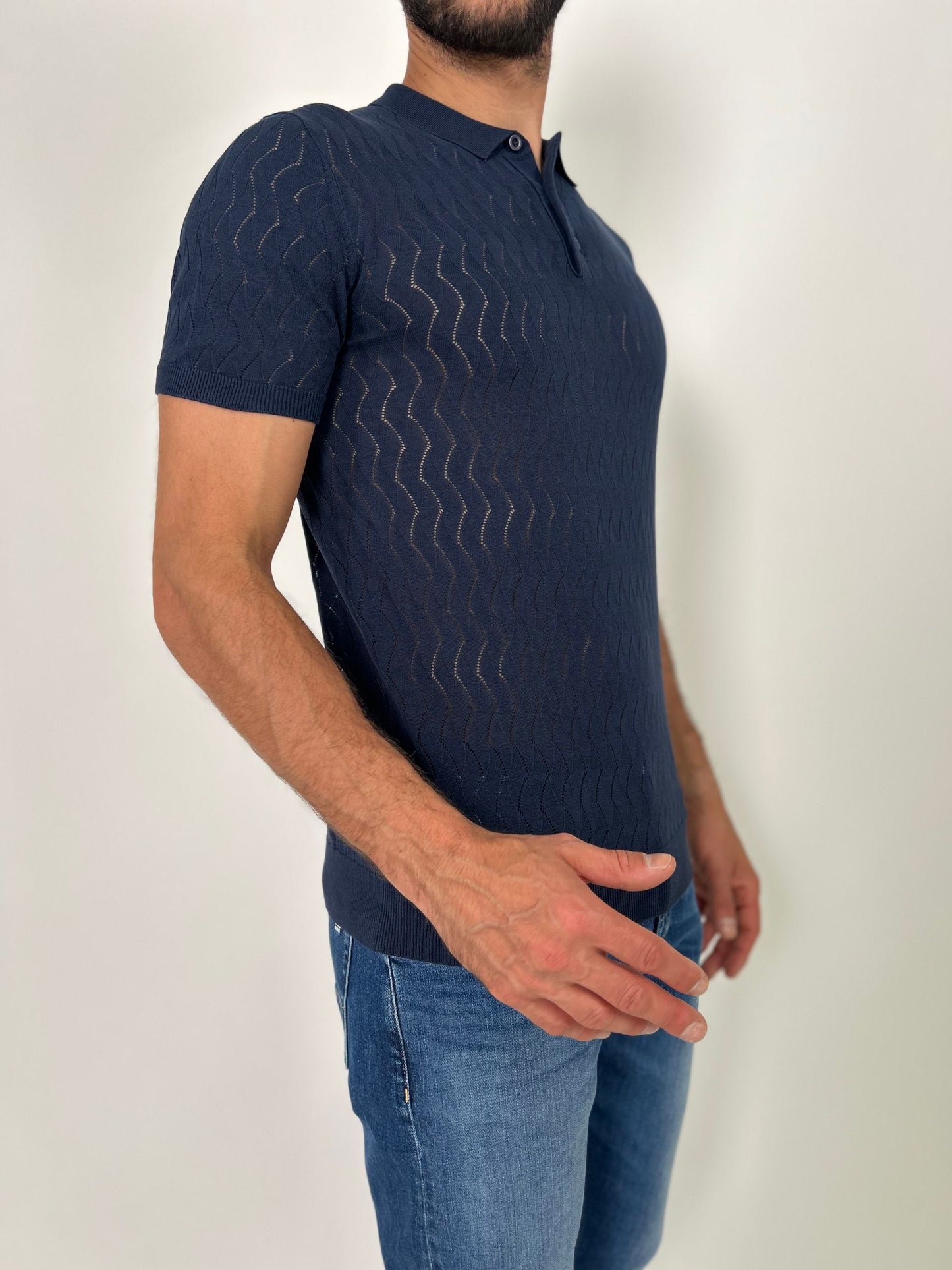 Polo mm in filo di cotone traforata