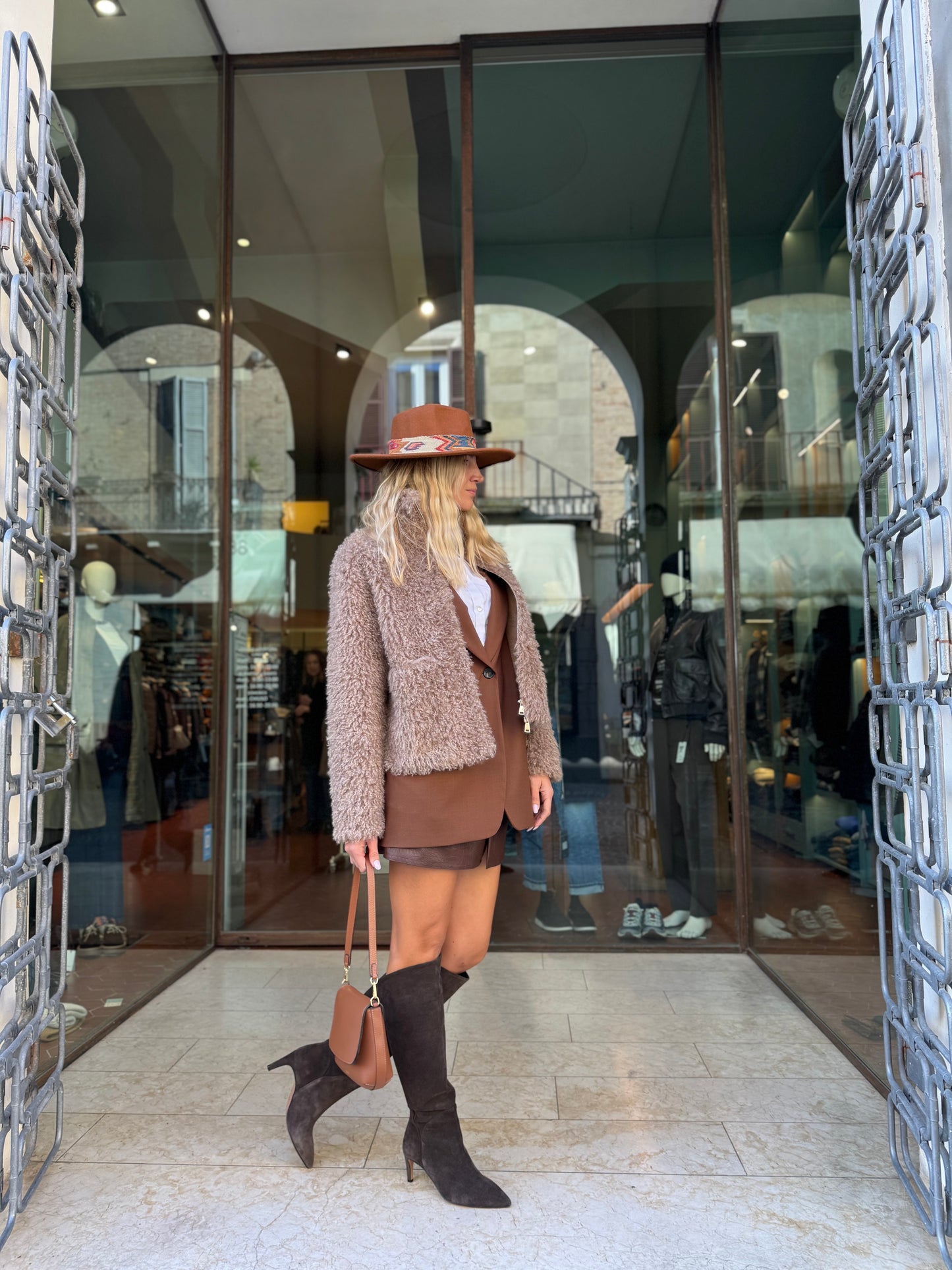 Mercì Giacca un bottone trama diagonale CAMMELLO