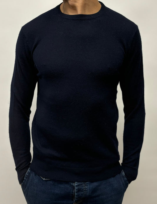 Markup Maglia girocollo lana e cashmere BLU