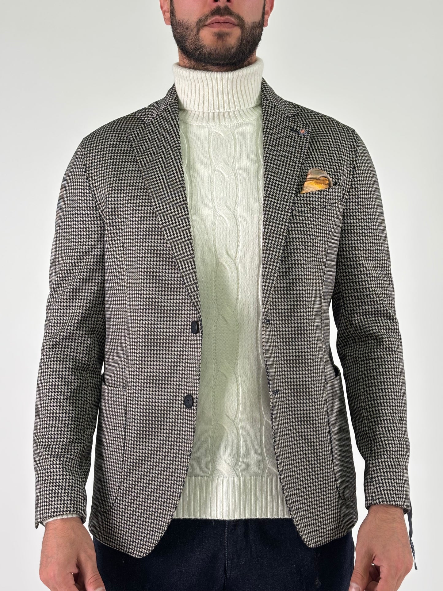 Bharnaba giacca jersey pied de paule BLU-BEIGE