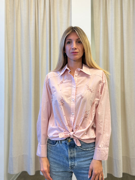 Susy Mix Camicia ricamata con paillettes ROSA