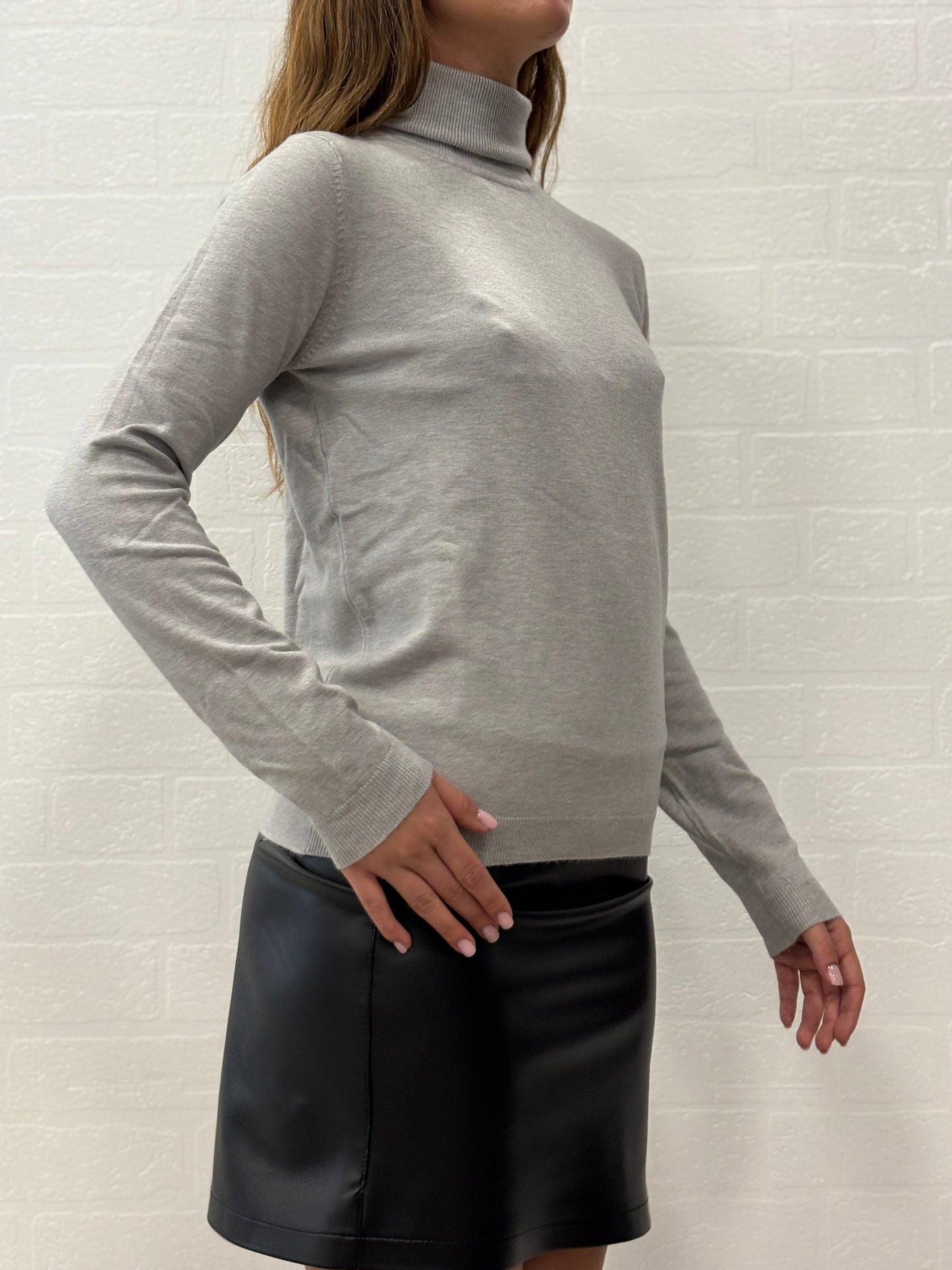 Griffai Maglia dolcevita ml in viscosa PERLA