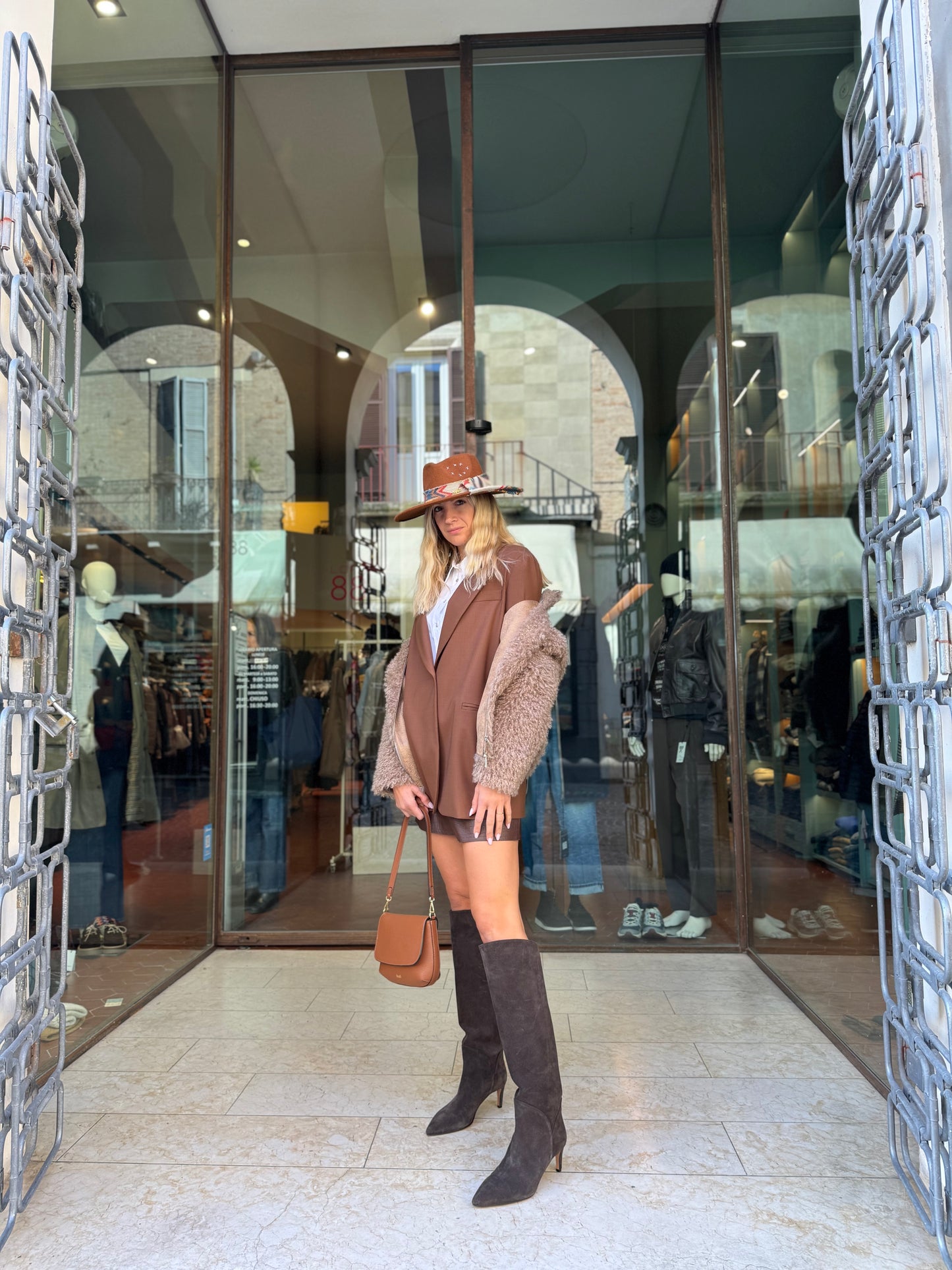 Mercì Giacca un bottone trama diagonale CAMMELLO