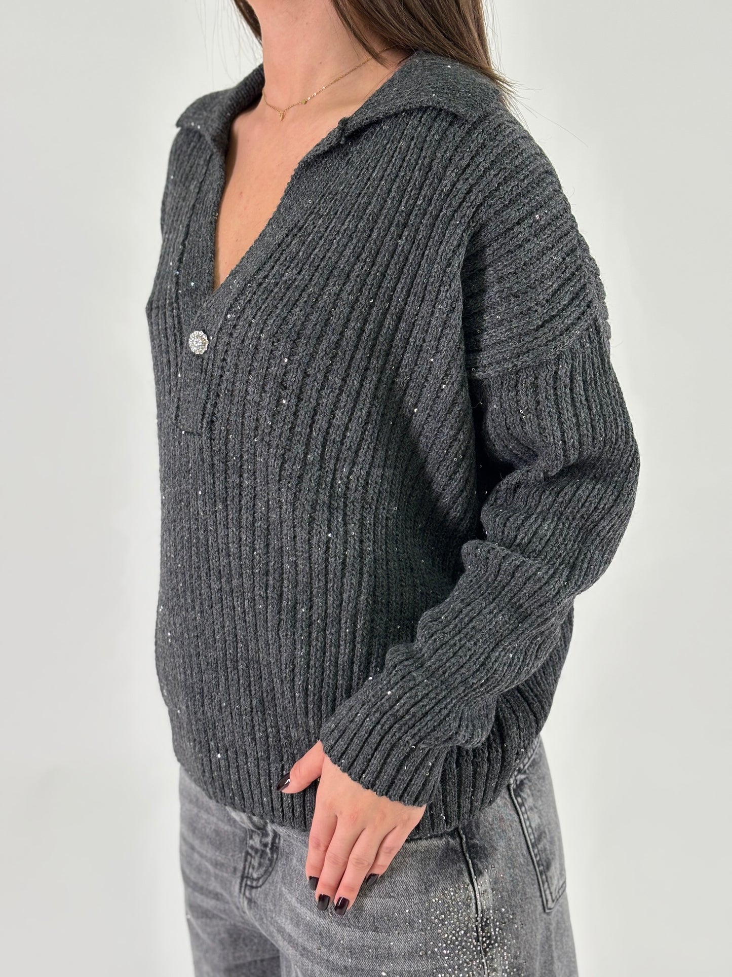 Kocca Maglia collo polo GRIGIO