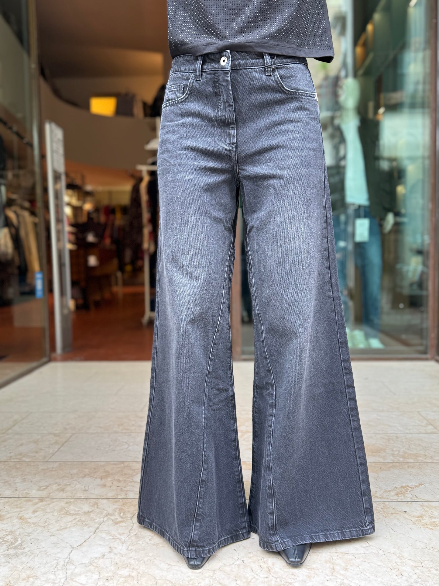 Patrizia Pepe Jeans palazzo NERO