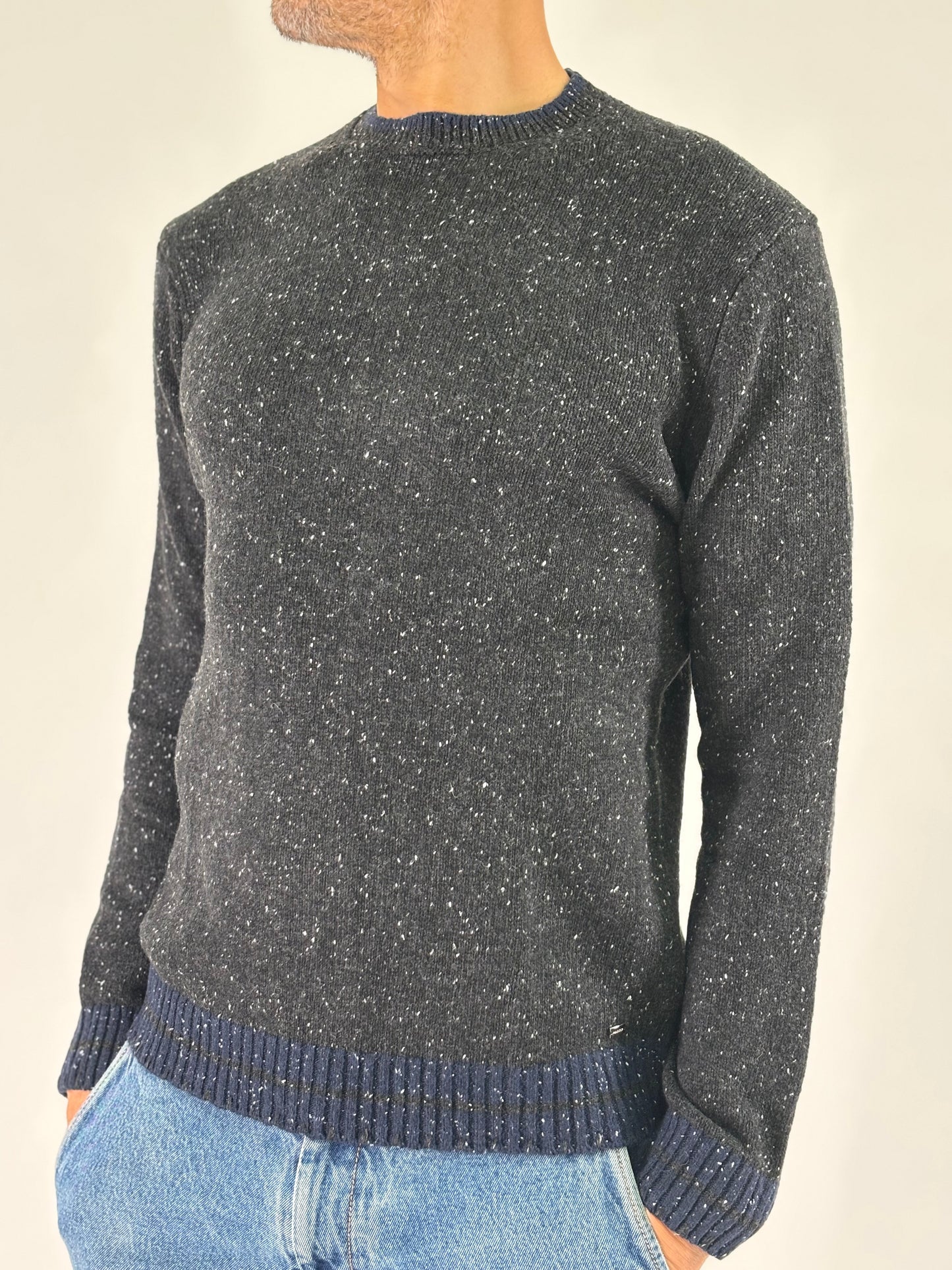 Markup Maglia girocollo puntinata bianca ANTRACITE