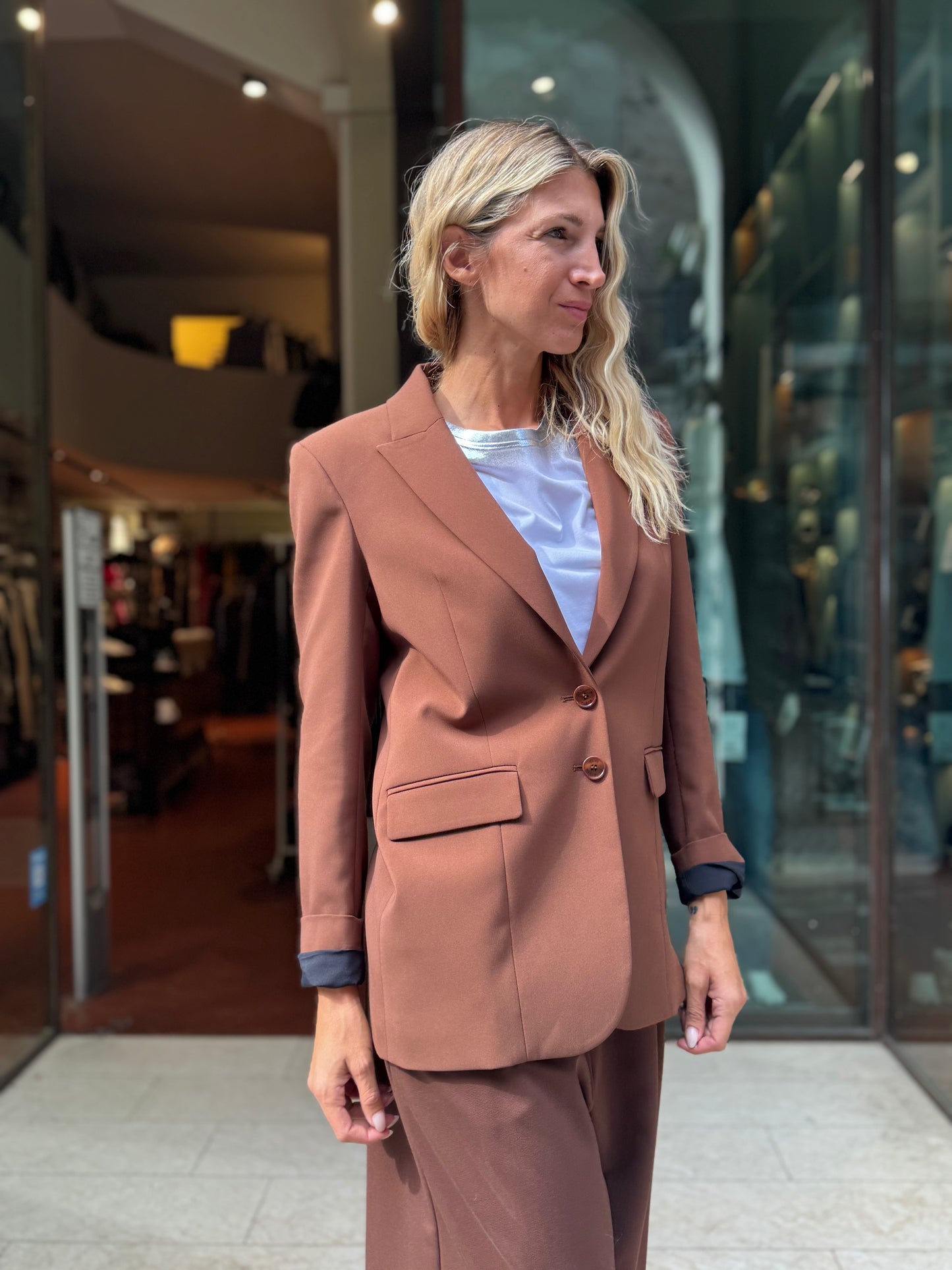 PATRIZIA PEPE Giacca due bottoni MARRONE