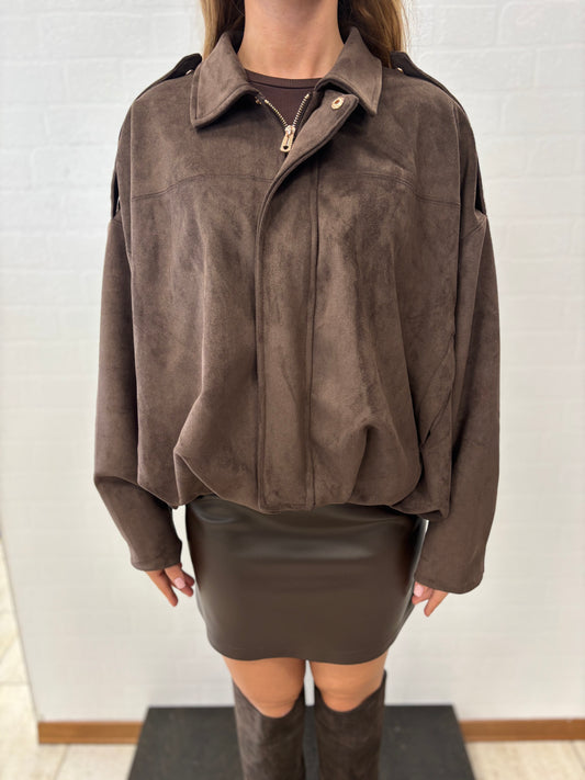 Susy Mix Giubbino ecodainetto con colletto MARRONE