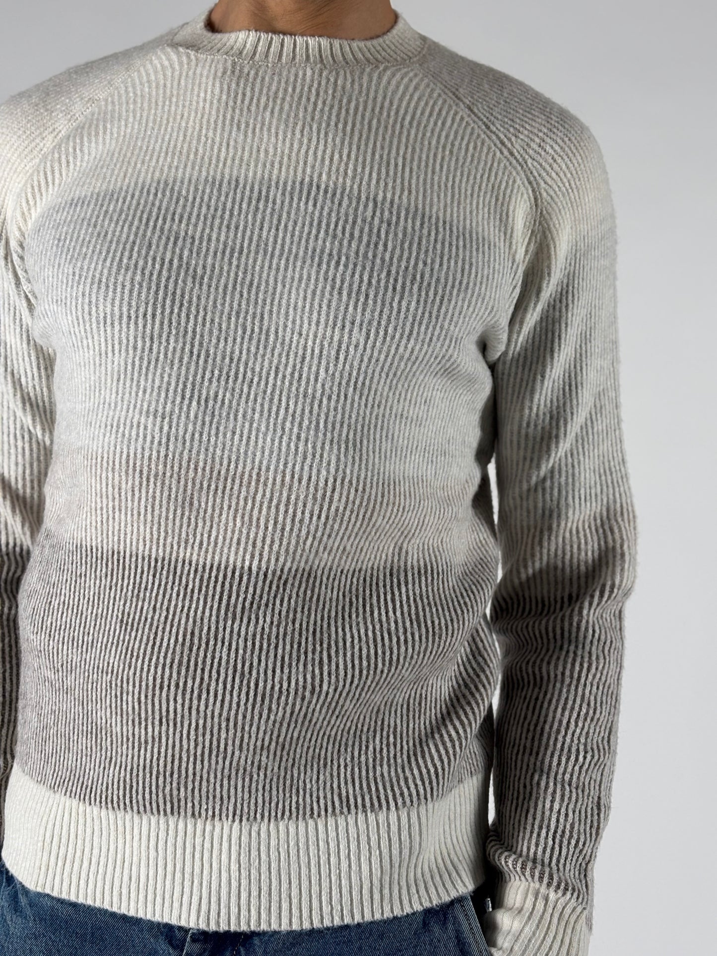 Seinse Maglia girocollo a bande melange PANNA