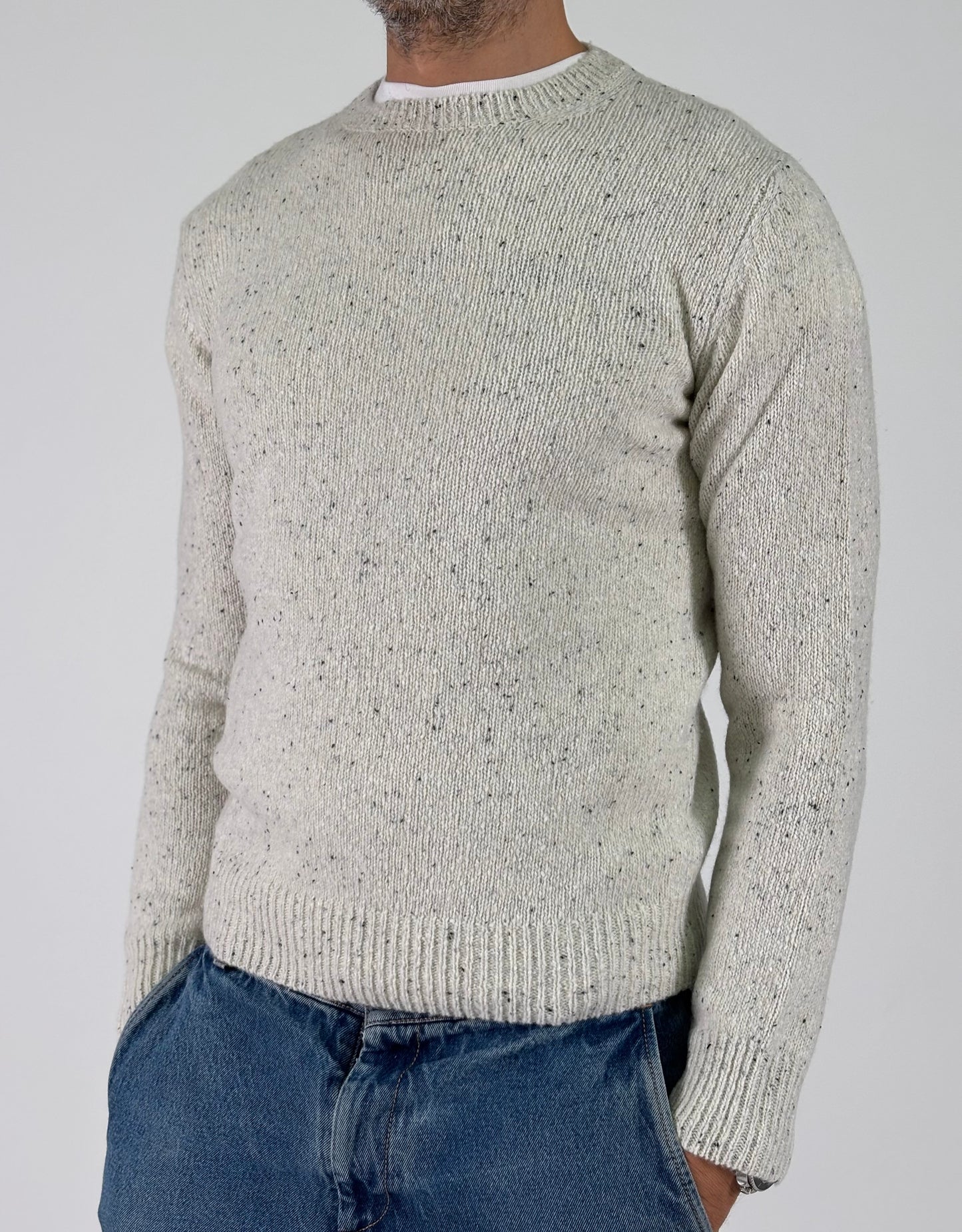 Retois Maglia girocollo puntini neri PANNA