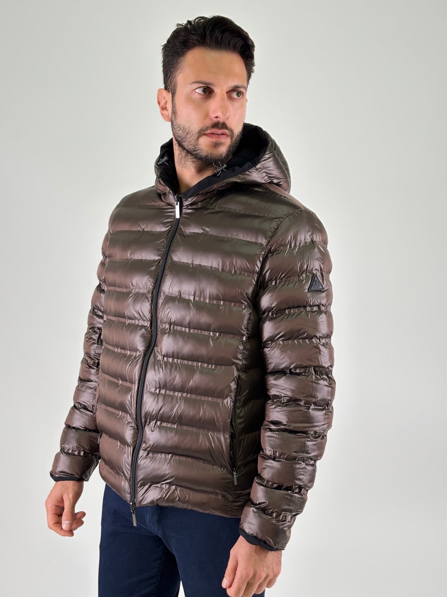 Heskimo Piumino corto reversibile con cappuccio NERO