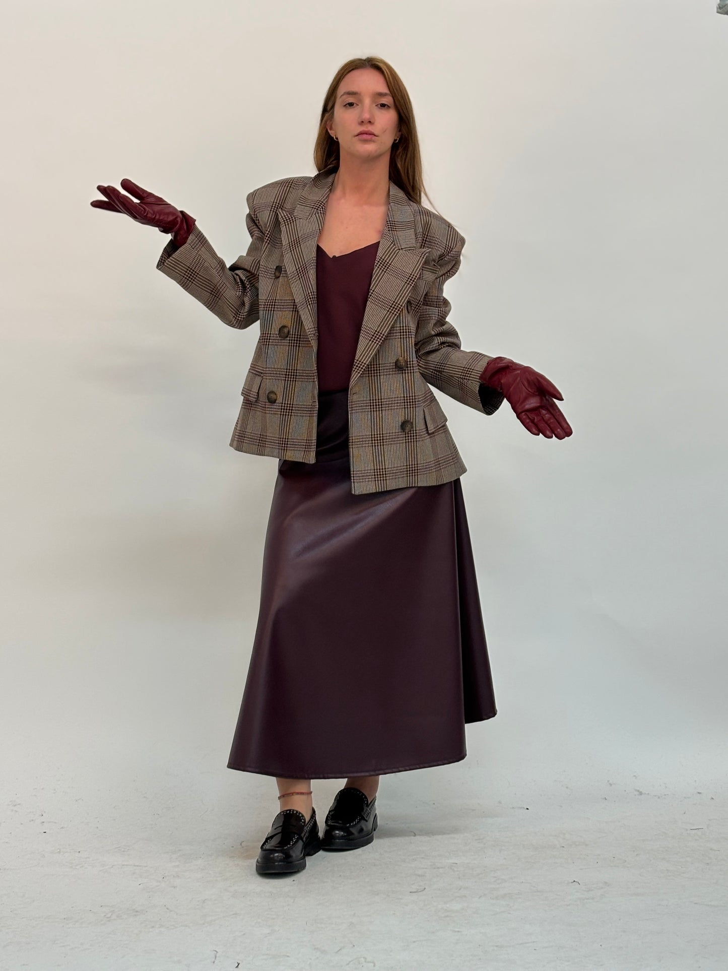 Haveone Gonna midi simil pelle BORDEAUX