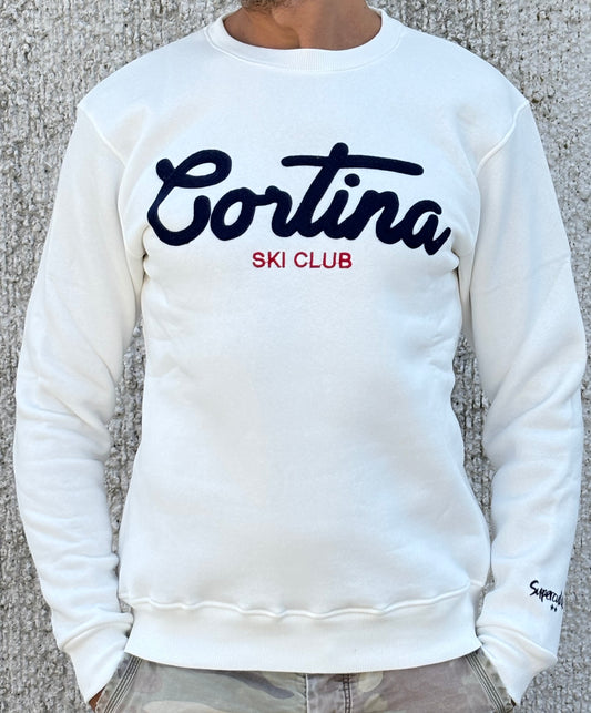 Superculture Felpa girocollo Cortina blu BIANCO