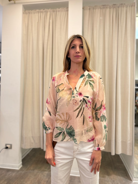 Susy Mix Camicia c/coreano fantasia floreale BEIGE