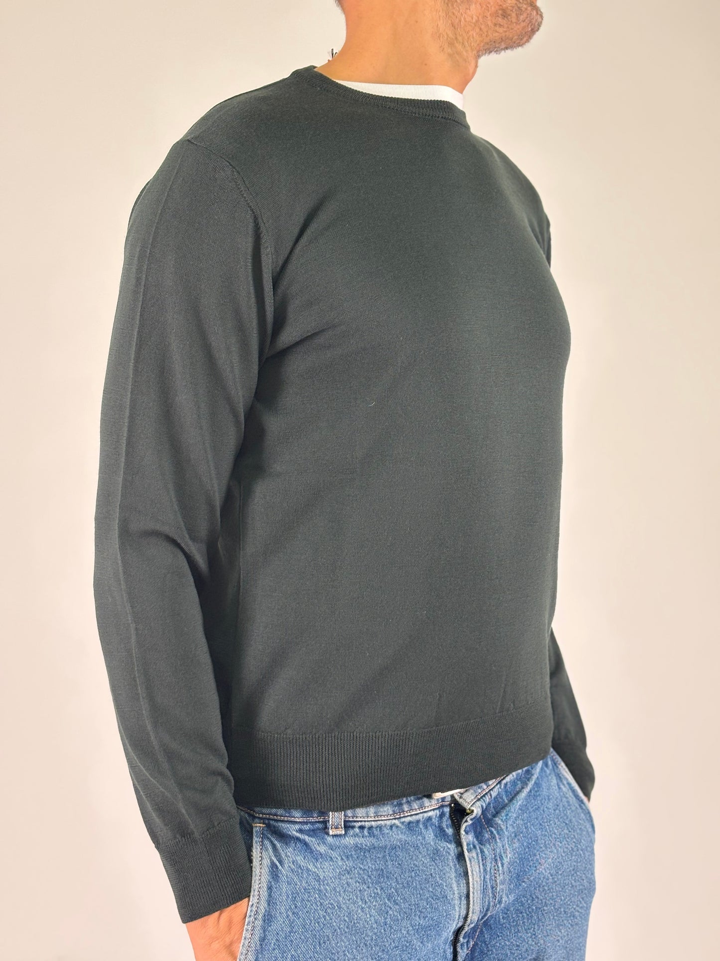 Sporting Mare Maglia ml girocollo in lana MILITARE