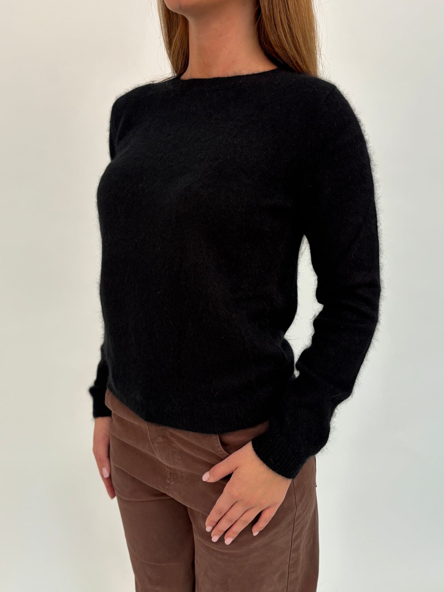 Kocca Maglia girocollo in angora NERO