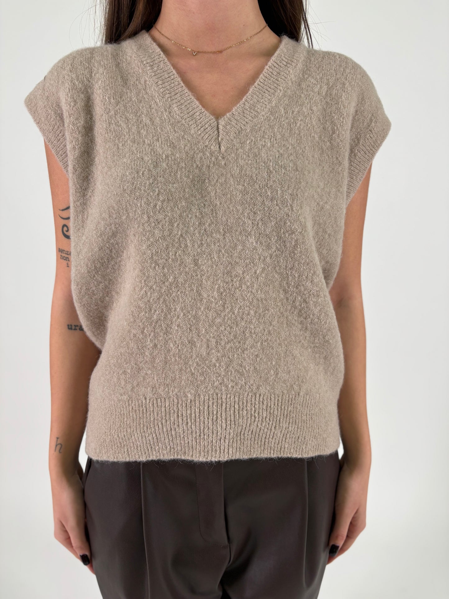 DIXIE gilet mohair BEIGE