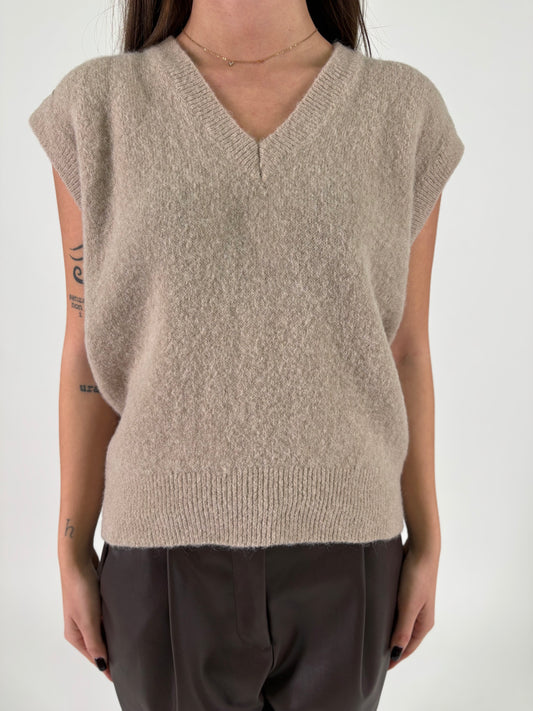 DIXIE gilet mohair BEIGE