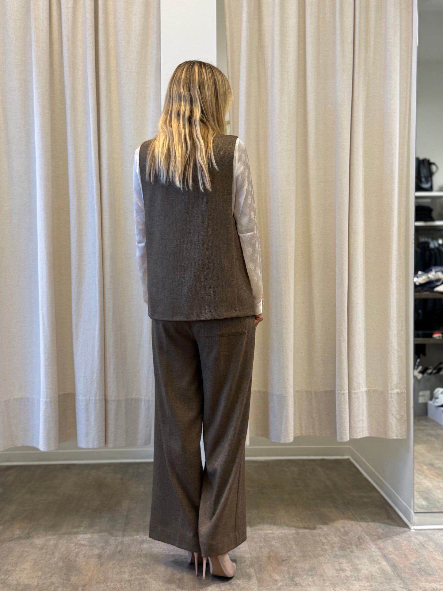 Kocca Pantalone palazzo con elastico MARRONE